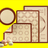 Silikoninio pluošto kepimo padėklas, sutirštintas, virtuvinis silikagelis, graduotas minkymo padas, sausainių Makaron kepimo padas