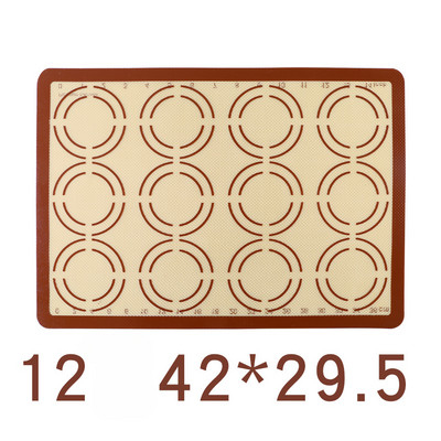 Silikoninio pluošto kepimo padėklas, sutirštintas, virtuvinis silikagelis, graduotas minkymo padas, sausainių Makaron kepimo padas