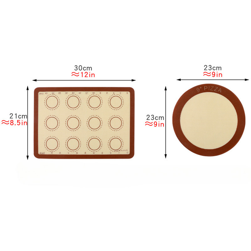 Silikoninio pluošto kepimo padėklas, sutirštintas, virtuvinis silikagelis, graduotas minkymo padas, sausainių Makaron kepimo padas