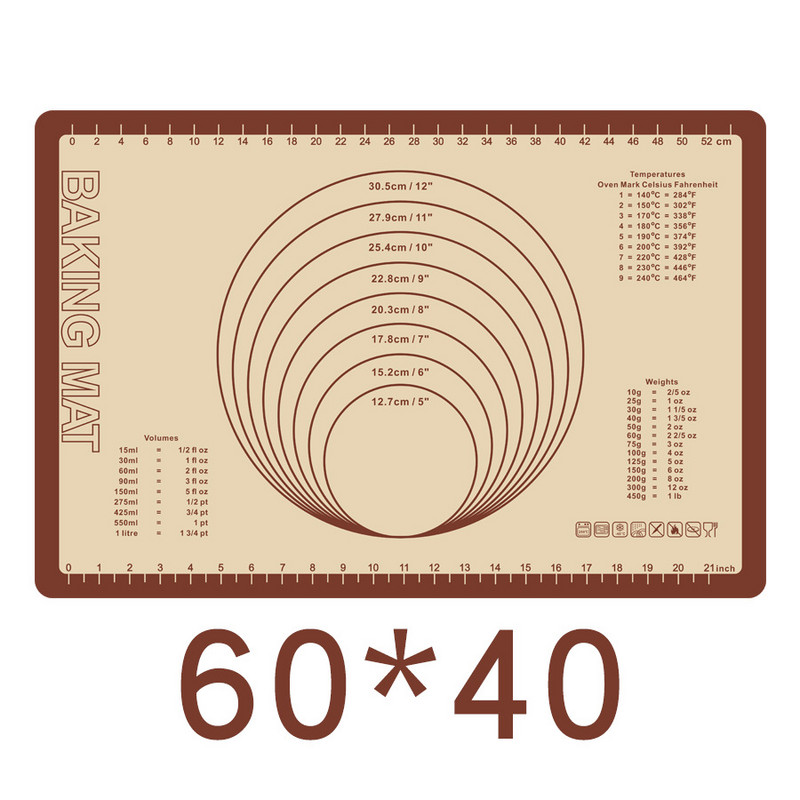 Silikoninio pluošto kepimo padėklas, sutirštintas, virtuvinis silikagelis, graduotas minkymo padas, sausainių Makaron kepimo padas