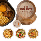 Jauns Air Fryer vienreizējās lietošanas papīra ieliktnis ar kaķa rakstu, nepiedegošs Airfryer pergamenta īpašs papīrs cepšanai 3–8 QT gatavošanas grozam