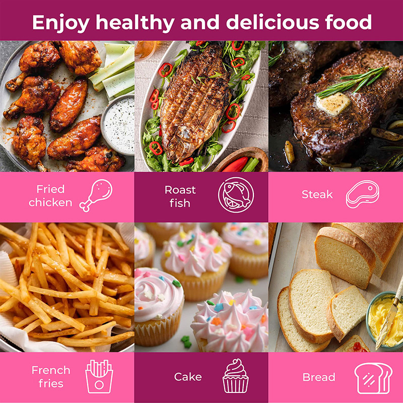 Jauns Air Fryer vienreizējās lietošanas papīra ieliktnis ar kaķa rakstu, nepiedegošs Airfryer pergamenta īpašs papīrs cepšanai 3–8 QT gatavošanas grozam