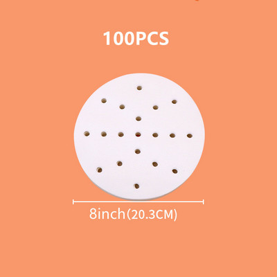 50/100 gab. 7/8/9 collu gaisa cepeškrāsns apaļa gaisa cepeškrāsns papīra ieliktņi Vienreizējās lietošanas cepšanas loksnes perforēts pergamenta papīrs, tvaicēšanas paklājs