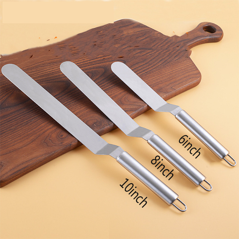 Cepšanas piederumi Nerūsējošā tērauda kūkas lāpstiņa sviesta krēms glazūra matējums nazis gludinātājs virtuves konditorejas izstrādājumi kūkas dekorēšanas rīki