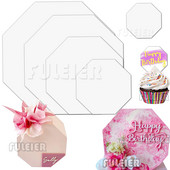 5/10/15/20/25 cm Nyolcszögű akril tortakorongok barkácsolás Art üres tábla tortaszerszám tálca állvány tortalap díszítő eszköz