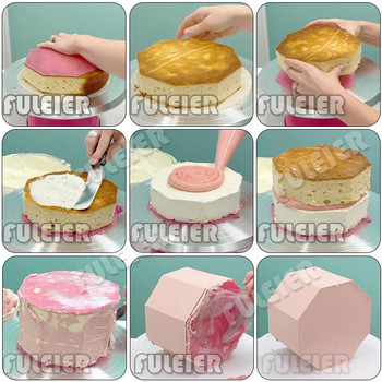 5/10/15/20/25 см осмоъгълни акрилни дискове за торта Направи си сам Art Blank Board Поднос за инструменти за торта Стойка Инструмент за декорация на торта