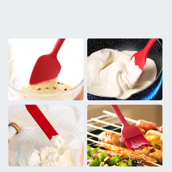6 части Комплект силиконова шпатула Хранително незалепващо топлоустойчива шпатула Обръщач за готвене Печене Смесване Инструменти за печене