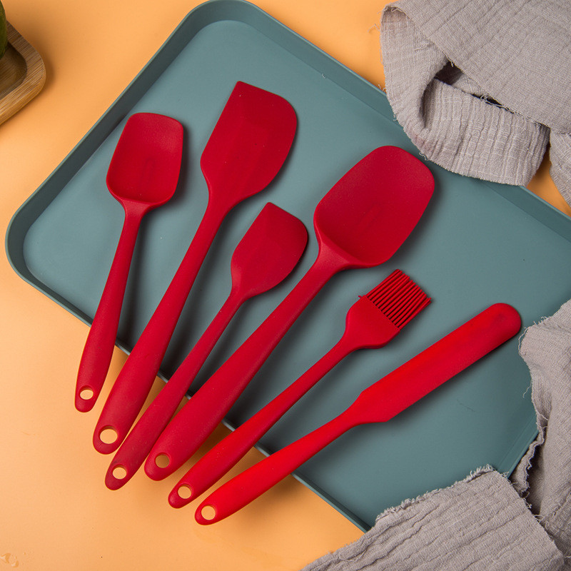 6-dijelni set silikonskih lopatica za hranu Neljepljive lopatice otporne na toplinu Okretač za kuhanje Pečenje Miješanje Alati za pečenje