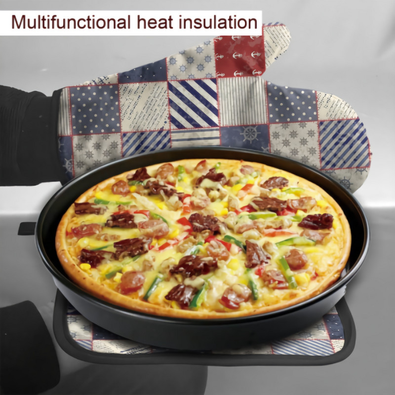 Jūras stūres un enkura cepeškrāsns dūraiņu un katlu turētāju komplekts karstumizturīgi virtuves cimdi ar iekšējo kokvilnas slāni ēdiena gatavošanai