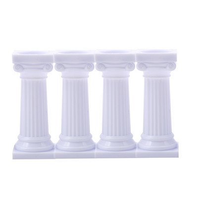 4Pcs/Set Bijeli grčki stupovi Potporni stalak za valentinovo Razdjelnik slojeva torte Dekorativni stalak za svadbene torte Kalup za potporu fondanta
