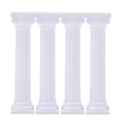 4Pcs/Set Bijeli grčki stupovi Potporni stalak za valentinovo Razdjelnik slojeva torte Dekorativni stalak za svadbene torte Kalup za potporu fondanta
