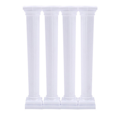 4Pcs/Set Bijeli grčki stupovi Potporni stalak za valentinovo Razdjelnik slojeva torte Dekorativni stalak za svadbene torte Kalup za potporu fondanta