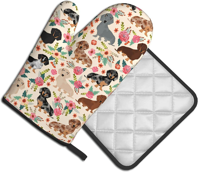 Ziedu taksis cepeškrāsns dūraiņi un katlu turētāji Karstumizturīgi cepeškrāsns cimdi Droša gatavošana Cepšana Grilēšana