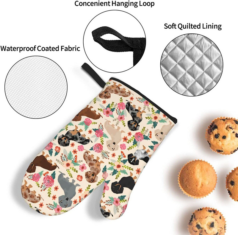 Ziedu taksis cepeškrāsns dūraiņi un katlu turētāji Karstumizturīgi cepeškrāsns cimdi Droša gatavošana Cepšana Grilēšana