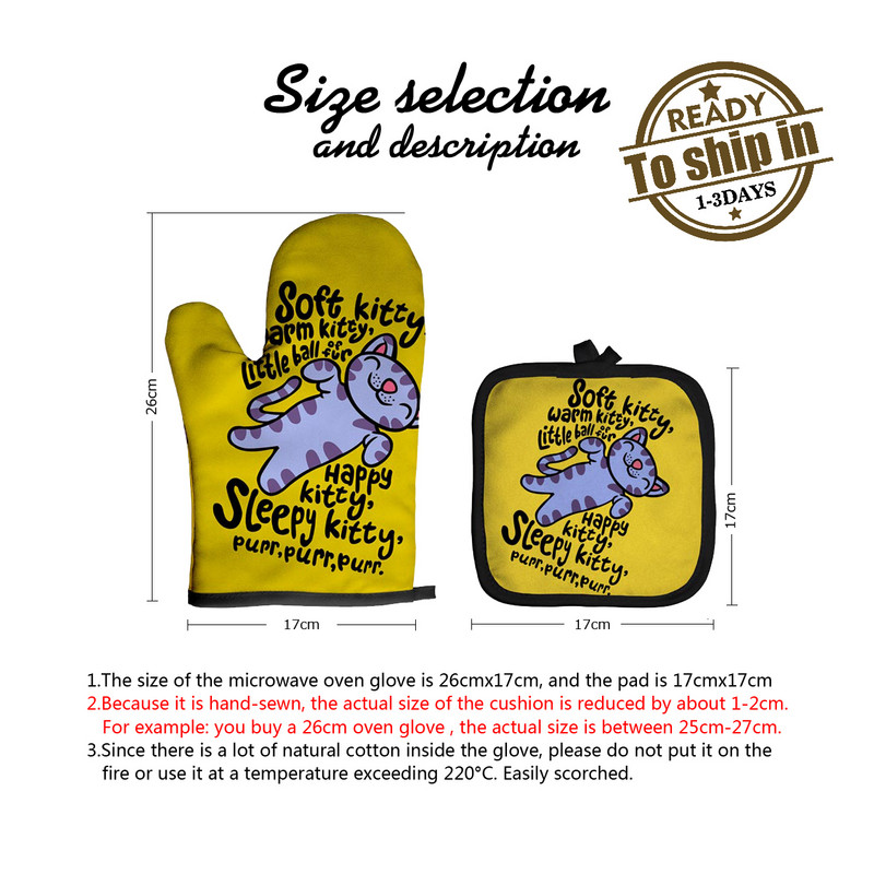 Ziemassvētku cepeškrāsns dūraiņi Poliestera cepeškrāsns piedurknes jauks kaķis virtuve mikroviļņu krāsns cimds katliņa turētājs Mājas cepšanas rīki sarkani izolācijas cimdi