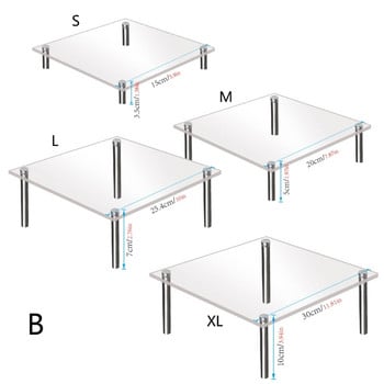 Акрилни прозрачни квадратни кръгли пръстени за бижута Стойка за витрини Стойка за торти и десерти Кръгла малка скоба за бижута