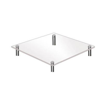 Akrila caurspīdīgs kvadrātveida apaļš rotaslietu gredzenu stends kūku desertu stends, apaļš mazs juvelierizstrādājumu kronšteins