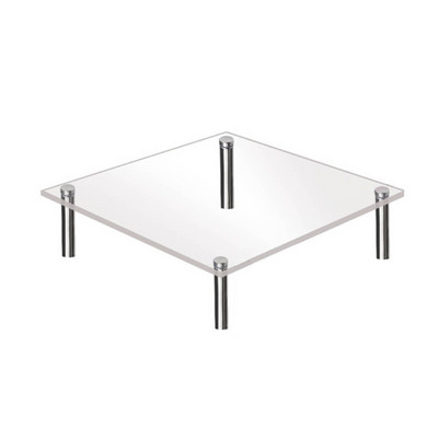 Akrila caurspīdīgs kvadrātveida apaļš rotaslietu gredzenu stends kūku desertu stends, apaļš mazs juvelierizstrādājumu kronšteins