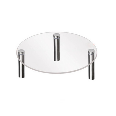 Akrila caurspīdīgs kvadrātveida apaļš rotaslietu gredzenu stends kūku desertu stends, apaļš mazs juvelierizstrādājumu kronšteins