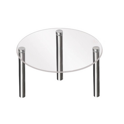 Akrila caurspīdīgs kvadrātveida apaļš rotaslietu gredzenu stends kūku desertu stends, apaļš mazs juvelierizstrādājumu kronšteins