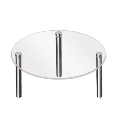 Akrila caurspīdīgs kvadrātveida apaļš rotaslietu gredzenu stends kūku desertu stends, apaļš mazs juvelierizstrādājumu kronšteins