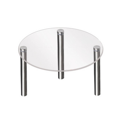 Akrila caurspīdīgs kvadrātveida apaļš rotaslietu gredzenu stends kūku desertu stends, apaļš mazs juvelierizstrādājumu kronšteins