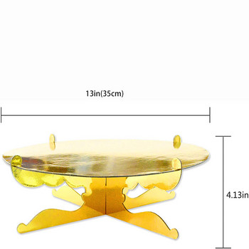 Поставка за кексчета със златна торта 3 нива Картонена поставка за десерти за храна за дисплей Следобеден чай Декорация на събития за рожден ден