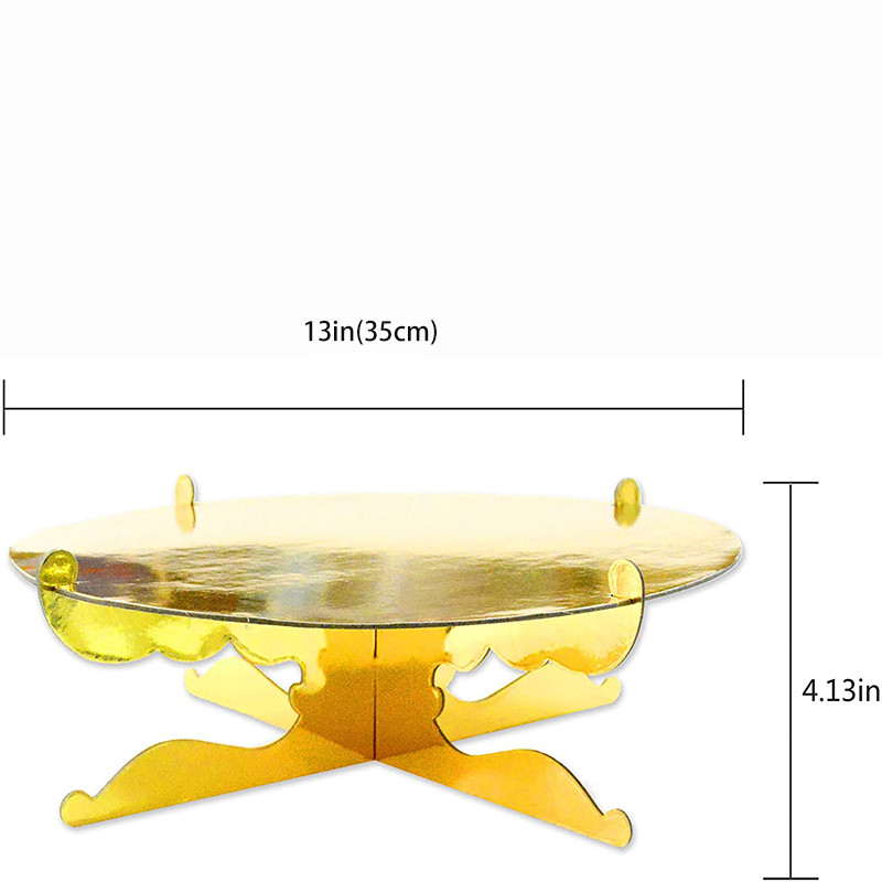 Zelta kūku kūciņu statīvs 3 līmeņu kartona pārtikas desertu stends pēcpusdienas tējai dzimšanas dienas svinību dekorēšanai