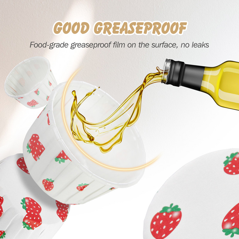 Karsts 50 gab. Liels mafins, zemeņu kūciņu ieliktnis kūku iesaiņojums cepšanas krūzes paplāte.