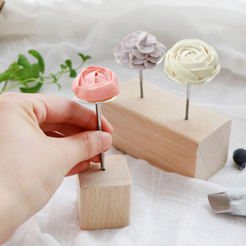 1 бр. Инструменти за стойка за торта с цветя за нокти Два модела дървени емайлирани торти за тръбопроводи Стойки за държач Инструменти за декориране на сладолед