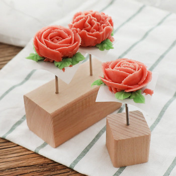 1 τεμ. Εργαλεία βάσης για καρφιά λουλουδιών κέικ Δύο μοντέλα Ξύλινες βάσεις για σωλήνες με σμάλτο τούρτας Βάση Εργαλεία διακόσμησης για τούρτα παγωτού