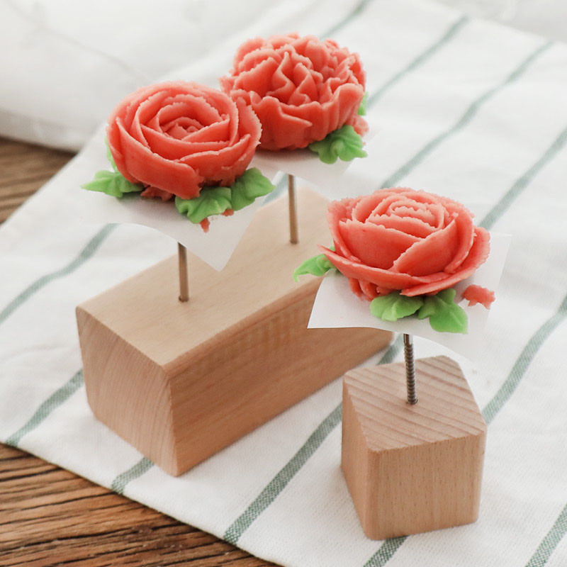 1gab kūkas ziedu naglu statīva rīki Divi modeļi koka kūkas emaljas kaudzes cauruļvadu statīvi turētājs saldējuma kūkas dekorēšanas rīki