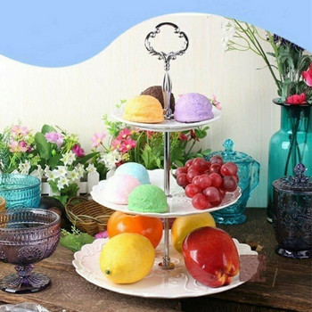 3-етажна мини чиния за торта Стойка за тава Монтажна пръчка Cupcake Направи си сам Домашна декорация за сватбено тържество