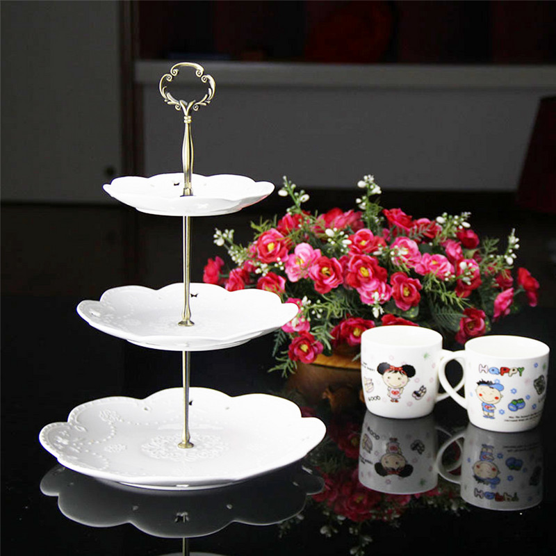 3 līmeņu mini kūku šķīvju statīva paliktnis, kas piemērots stieņa kūciņai, DIY mājas kāzu ballītes dekorēšana