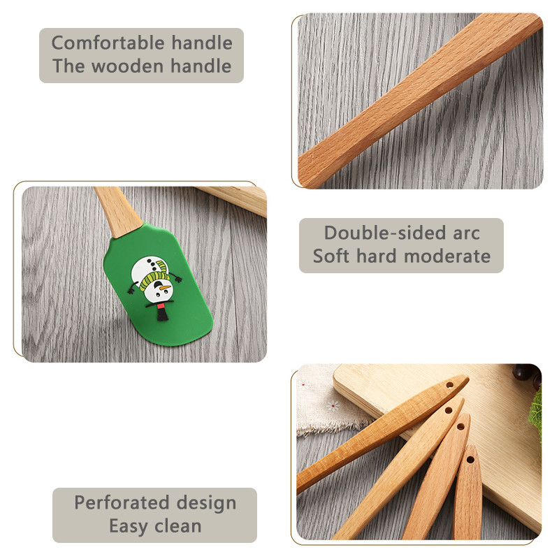 KEMORELA karácsonyi szilikon tortakrém spatula tészta vajas tészta kaparós sütőeszközök otthoni sütéshez Vágó kütyük