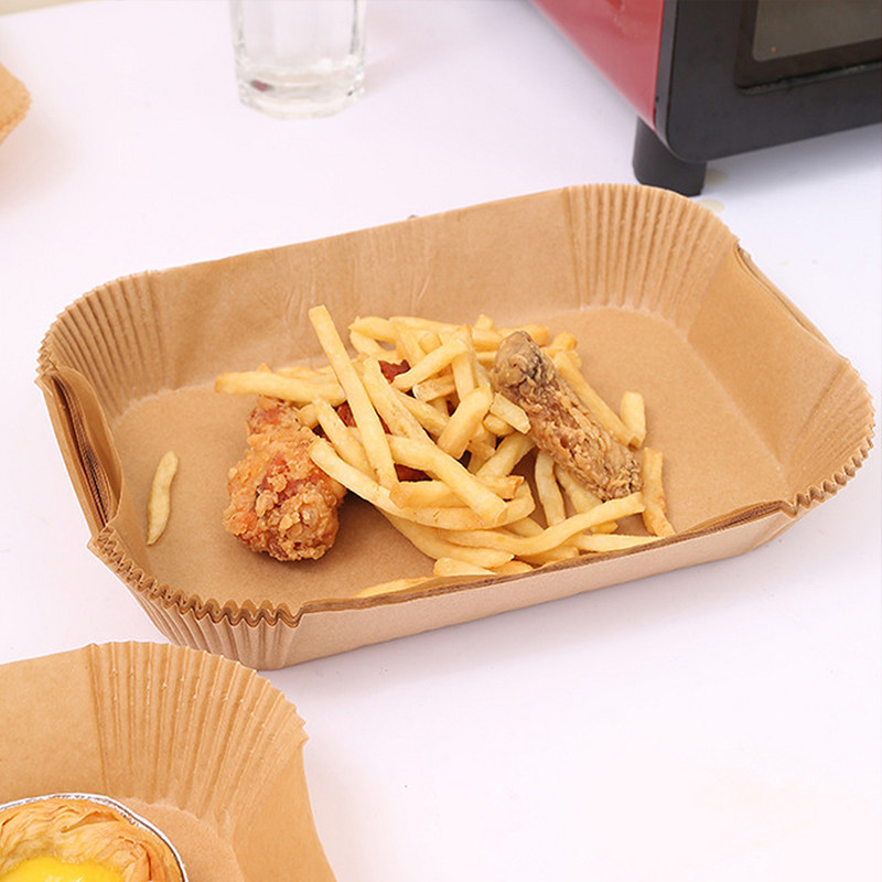 Taisnstūra vienreizējās lietošanas Airfryer cepamā papīra ieliktnis Ūdensnecaurlaidīgs, eļļas necaurlaidīgs, nepiedegošs cepšanas paklājs Ninja Foodi gaisa frier piederumiem