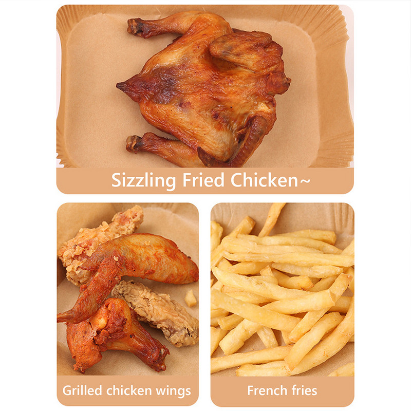 Taisnstūra vienreizējās lietošanas Airfryer cepamā papīra ieliktnis Ūdensnecaurlaidīgs, eļļas necaurlaidīgs, nepiedegošs cepšanas paklājs Ninja Foodi gaisa frier piederumiem