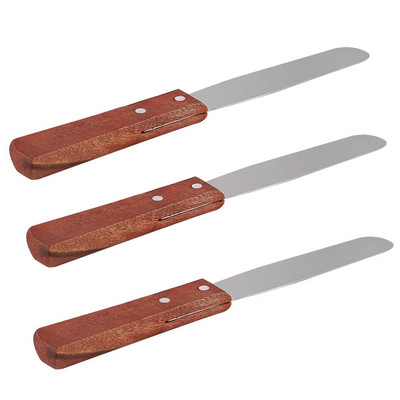 3/2/1 gab koka roktura lāpstiņa 6 collu cepešlāpstiņa nerūsējošā tērauda kūku rīka lāpstiņa Virtuves cepšanas rīka piederumi