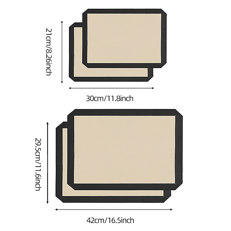 1 gab. Silikona makarona cepešpaklājs, nelipīgs silikona pārklājums cepšanai un rullēšanai makaronu konditorejas izstrādājumu cepumu kūkas gatavošanas rīki