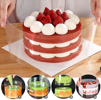 10M Acetate Film Mousse Cake Διάφανη μεμβράνη surround για ντεκόρ κέικ Κολάρο κέικ γύρω από την άκρη κουζίνας Εργαλεία αρτοποιίας DIY