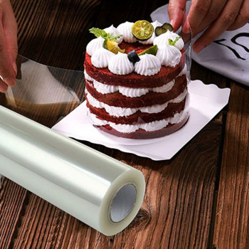 10M Acetate Film Mousse Cake Διάφανη μεμβράνη surround για ντεκόρ κέικ Κολάρο κέικ γύρω από την άκρη κουζίνας Εργαλεία αρτοποιίας DIY