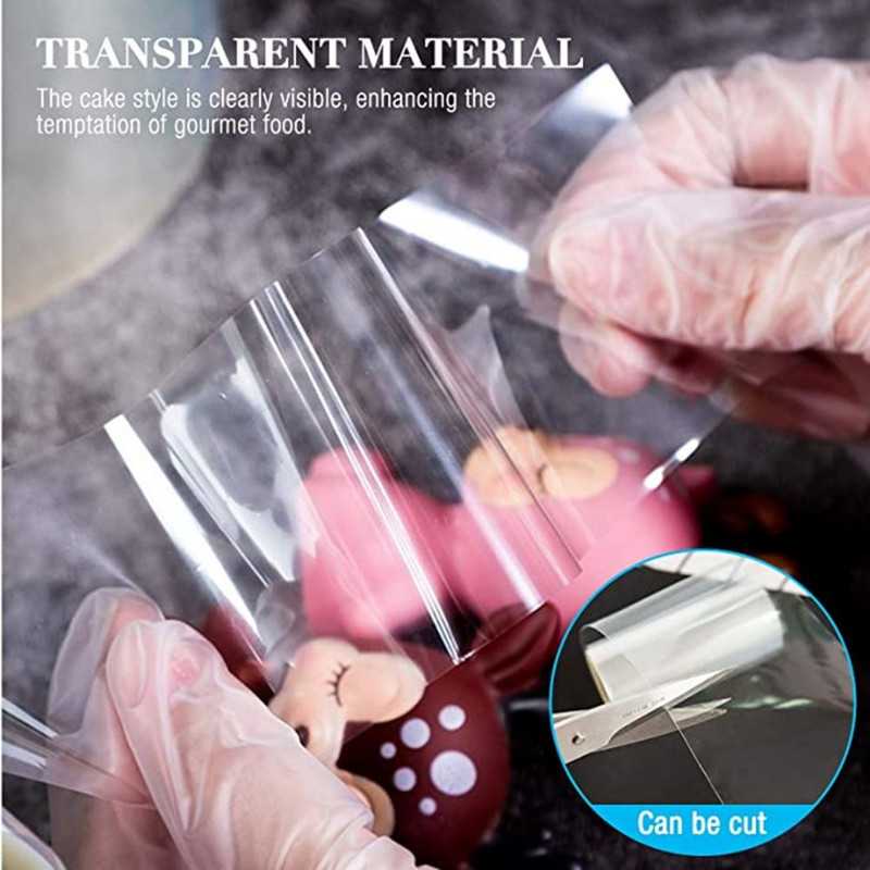 10M acetāta plēves uzpūtenis kūkas caurspīdīga ieskaujošā plēve kūkas dekorēšanai.