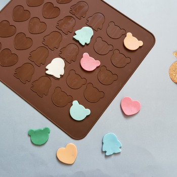 Πατάκι ψησίματος σιλικόνης DIY 30 Cavity Pastry Cake Macaron Mat Bear Penguin σε σχήμα καρδιάς Φόρμα ψησίματος Δίσκος μαξιλαριού φύλλου