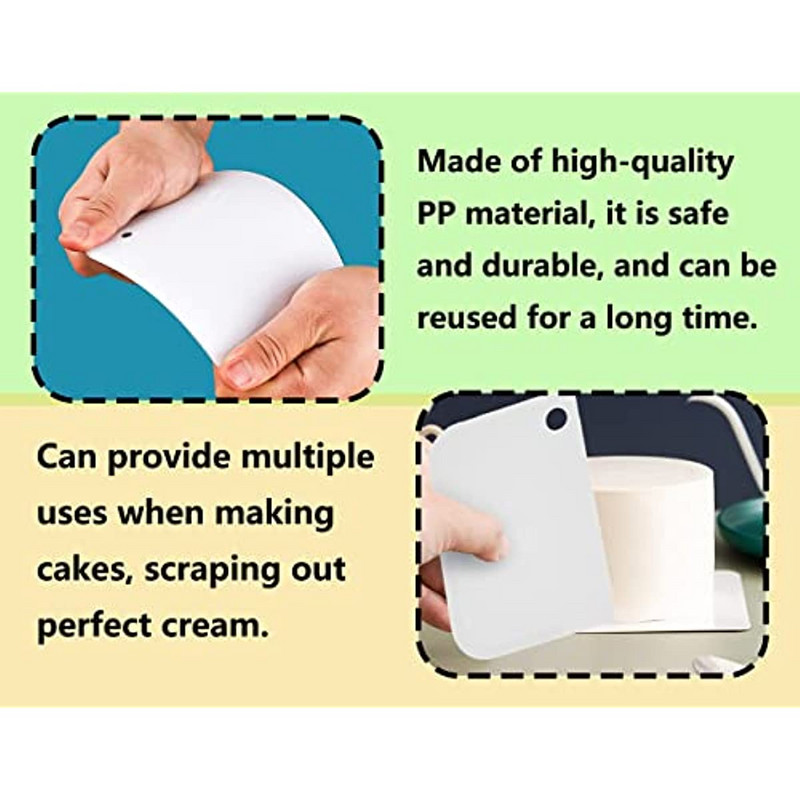 3 vnt tešlos grandiklio rinkinys plastikinės kortelės dantytos mentele torto grandiklio tekstūros pastos mentelė virtuvės kepimo krašto dekoravimui tortui