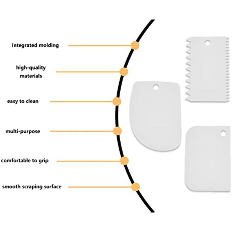 3 vnt tešlos grandiklio rinkinys plastikinės kortelės dantytos mentele torto grandiklio tekstūros pastos mentelė virtuvės kepimo krašto dekoravimui tortui
