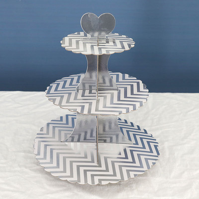 Karsts 3 slāņu cupcake deserta papīra statīva turētājs Displeja plaukts Dzimšanas dienas kāzu ballītes piederumi Zelts sudrabs