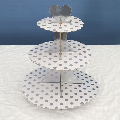 Karsts 3 slāņu cupcake deserta papīra statīva turētājs Displeja plaukts Dzimšanas dienas kāzu ballītes piederumi Zelts sudrabs