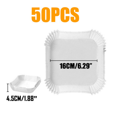 50/100 gab Gaisa cepeškrāsns cepešpapīrs bārbekjū šķīvīm, apaļš cepeškrāsns pannas paliktnis 16/20 cm AirFryer eļļas necaurlaidīgs vienreizējās lietošanas papīra ieliktnis