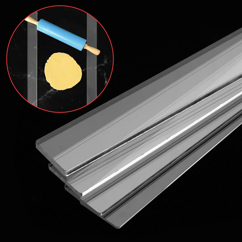 2Gb Akrila līdzsvara lineāls biskvīta kūkas rullēšanas rīks Fondant glazūras biezuma lineāls biskvīta gludāks konditorejas izstrādājumu cepšanas piederumi