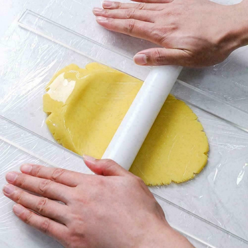 2Gb Akrila līdzsvara lineāls biskvīta kūkas rullēšanas rīks Fondant glazūras biezuma lineāls biskvīta gludāks konditorejas izstrādājumu cepšanas piederumi